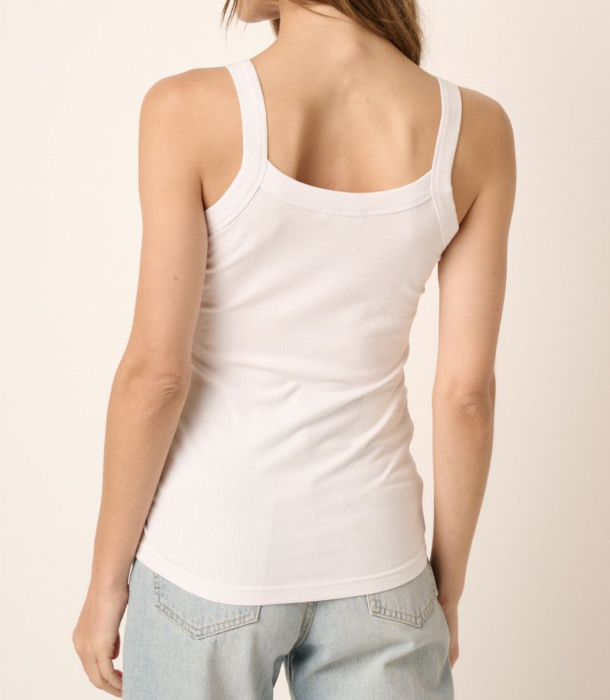 White Ribbed Tank
