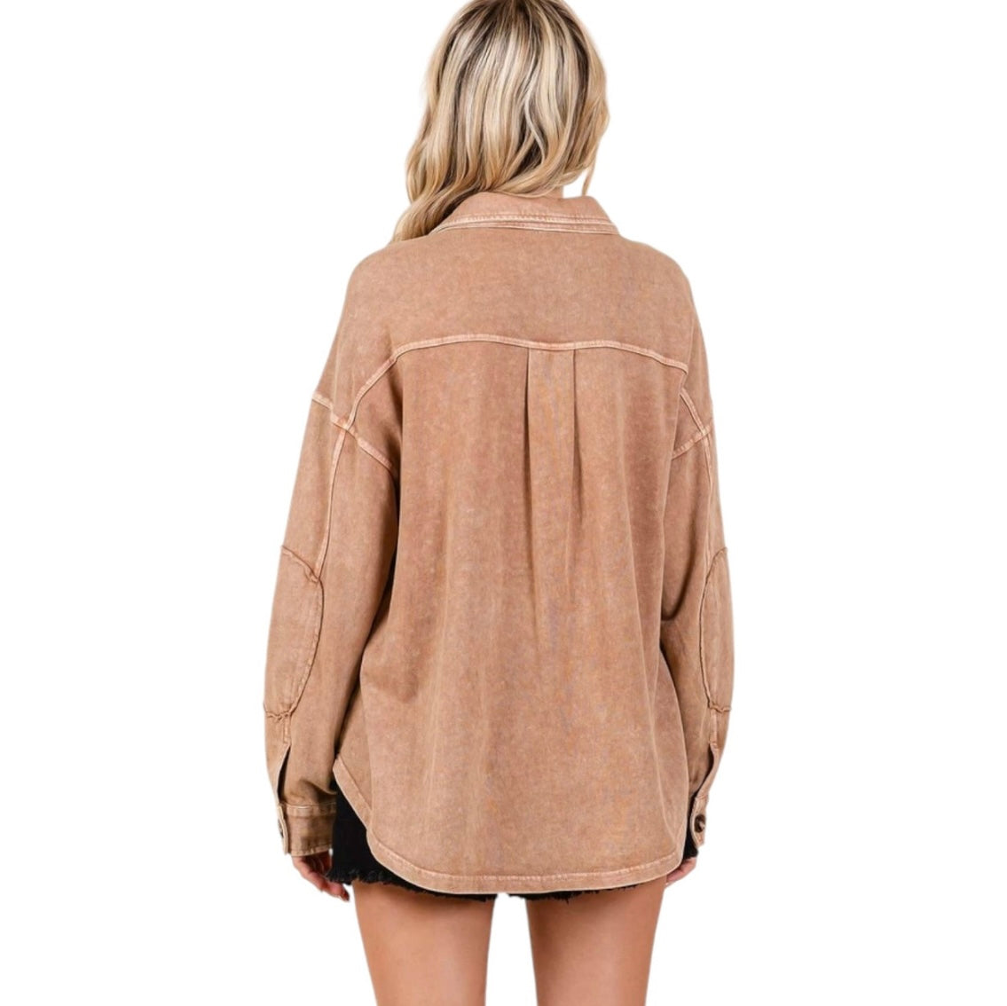 Coffee Wash Oversized Button Up