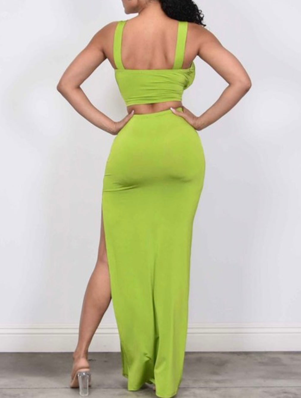 Taboo Kiwi Two Piece Slit Dress