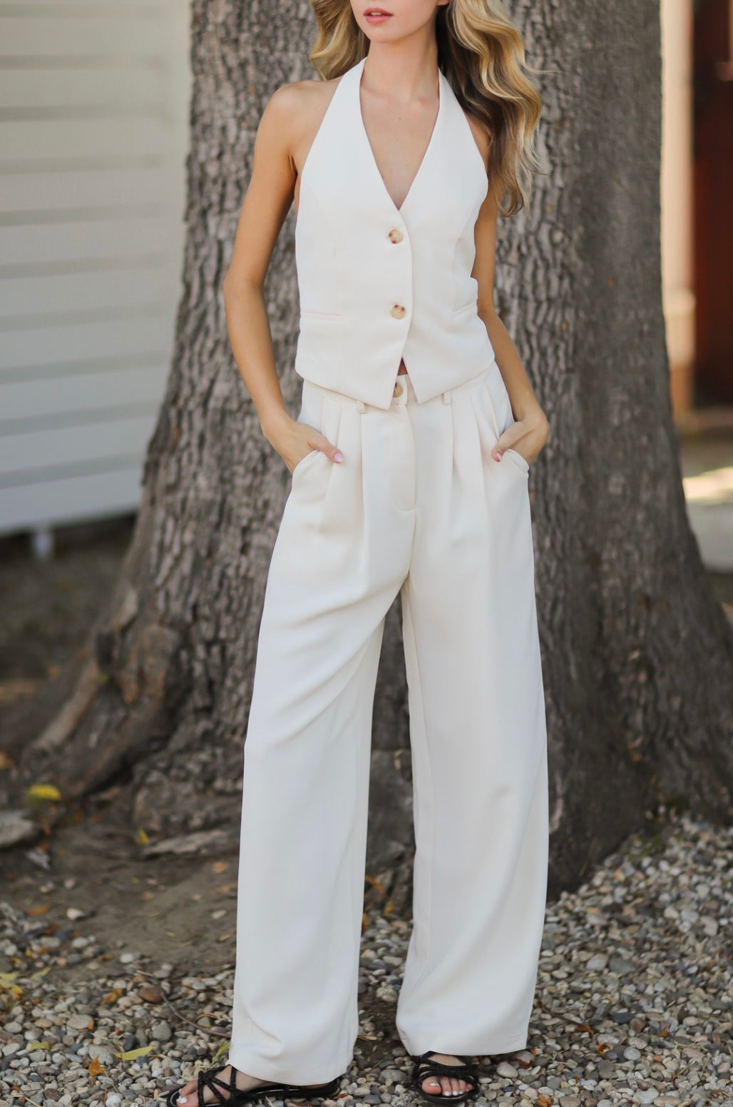 Halter Vest Pant Set